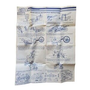 GI Joe 1985 Silver Mirage Motorcycle Vintage Vehicle Blueprints Instructions